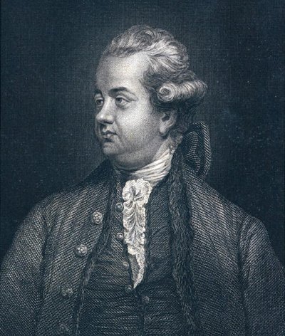 Edward Gibbon (1737-94) (gravura) de Joshua (after) Reynolds