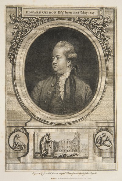 Edward Gibbon, Esq., pub. 1730 (gravura) de Joshua (after) Reynolds