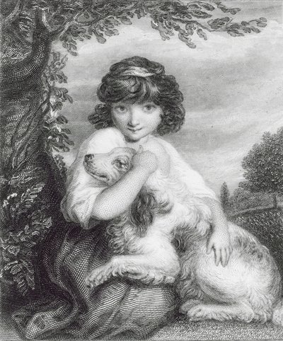 Ama-me, ama o meu cão (gravura) de Joshua (after) Reynolds