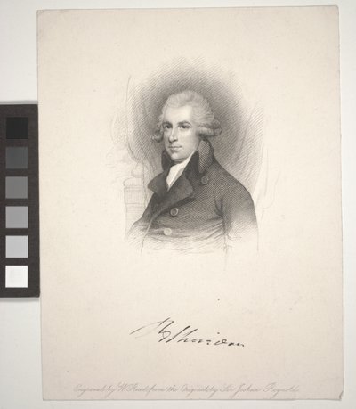 Richard Brinsley Sheridan, gravado por W. Read (1824-1837) de Joshua (after) Reynolds