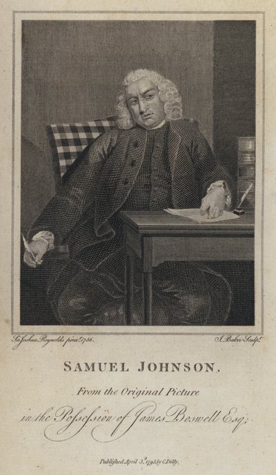 Samuel Johnson, escritor e lexicógrafo inglês (gravura) de Joshua (after) Reynolds
