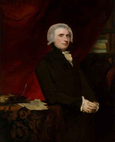 Retrato de Thomas, Lord Erskine (1750-1823) em sua Biblioteca (óleo sobre tela) de Joshua (circle of) Reynolds
