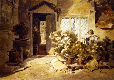 Uma casa de campo (aguarela sobre papel) de Joshua Cristall