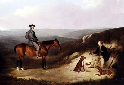 John Kerr Watson Montado num Tiroteio com o seu Guardião nos Mouros de Yorkshire (óleo sobre tela) de Joshua Dalby