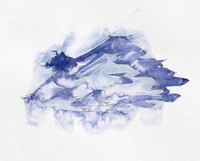 Montanhas em aquarela azul de Joshua Hoskins