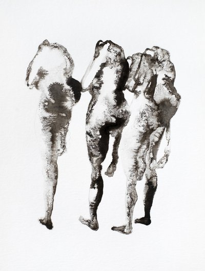 Três figuras a tinta de Joshua Hoskins