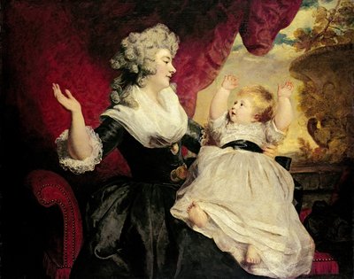 Georgiana, Duquesa de Devonshire com a sua filha mais nova Lady Georgiana Cavendish (óleo sobre tela) de Joshua Reynolds
