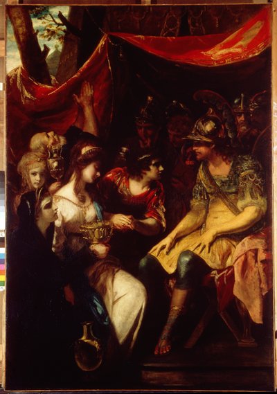 A Continência de Cipião, o Africano (Publius Cornelius Scipio Africanus, 235-183 aC). Lenda mítica que ocorre durante a Segunda Guerra Púnica (218-202 aC), após a captura de Cartagena (Tunísia), quando soldados apresentam ao herói de Joshua Reynolds