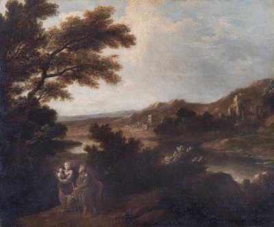 Paisagem com o Voo para o Egipto (óleo sobre tela) de Joshua Reynolds