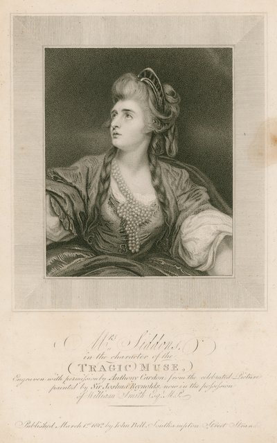 Sra. Sarah Siddons, atriz, no personagem da musa trágica de Joshua Reynolds