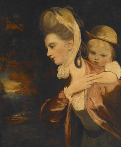 Às cavalitas (Sra. Payne Gallaway e criança) (cópia) de Joshua Reynolds
