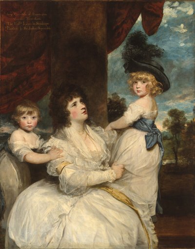 Retrato de Jane, condessa de Harrington, com seus filhos, o visconde Petersham e o honorável Lincoln Stanhope, 1786-7 de Joshua Reynolds