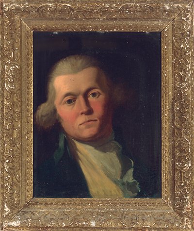 Retrato de um cavalheiro, na altura do busto, com casaco azul e colete amarelo de Joshua Reynolds