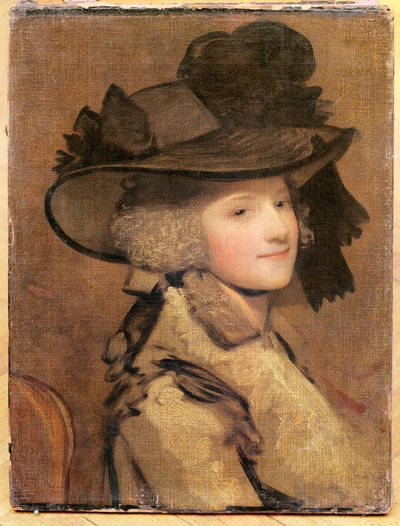 Retrato, de, um, mulher, em, um, chapéu preto de Joshua Reynolds