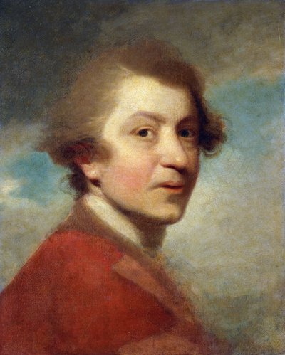 Retrato do Artista, Cabeça e Ombros, em um Vestido Vermelho de um Doutor em Direito e Estoque Branco - Inacabado, de Joshua Reynolds