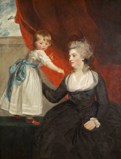 A Honorável Frances Courtenay, Lady Honywood e sua filha de Joshua Reynolds