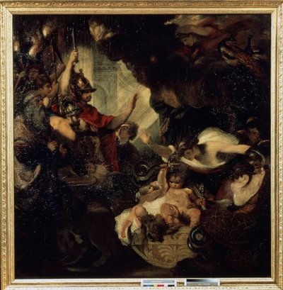 O infante Hércules estrangulando as serpentes, 1786-88 de Joshua Reynolds