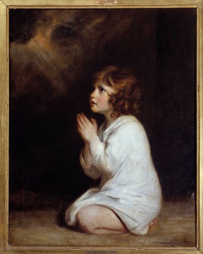 The Little Samuel in Prayer Painting de Joshua Reynolds (1723-1792) 1777 Sun. 0,89x0,7 m Montpellier musee Fabre - O menino Samuel em Oração. Pintura de Joshua Reynolds (1723-1792) de Joshua Reynolds