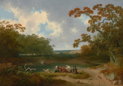 Vista da paisagem rural da Pensilvânia 1823 (óleo sobre tela) de Joshua Shaw
