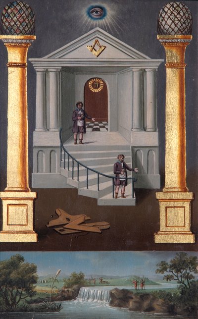 Placa de rastreamento maçônico de segundo grau, 1819 de Josiah Bowring