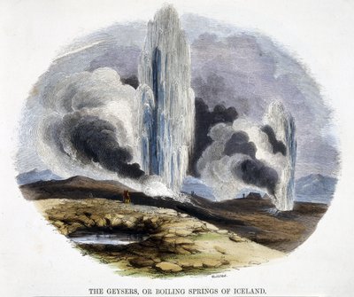 Os gêiseres, ou ebulição da Islândia, a partir de fenômenos da natureza, 1849 de Josiah Wood Whymper