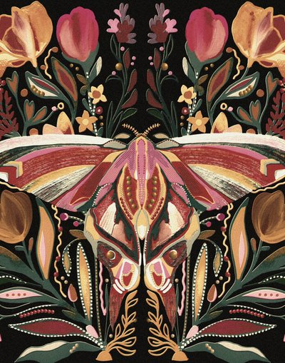 Mariposa floral boémia de Josie George