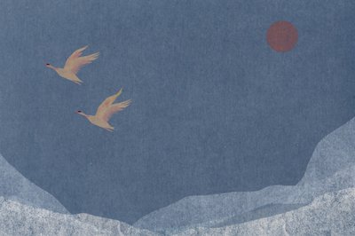 Grous sobre picos nevados de Josie George