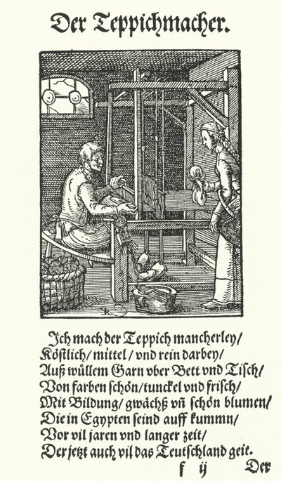 A Tapestry Weaver (gravura) de Jost (after) Amman