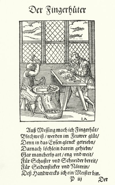 The Thimble Maker (gravura) de Jost (after) Amman