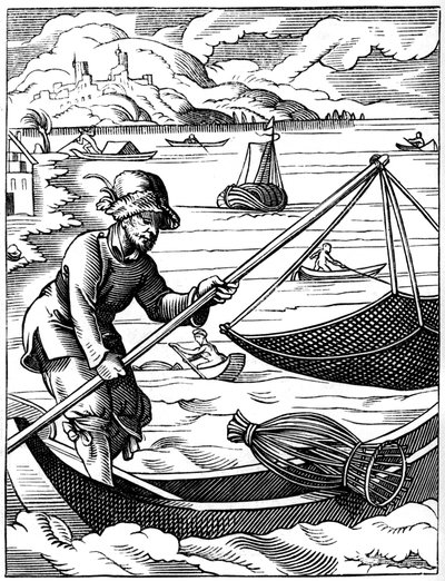 Pescador, século XVI, 1849. de Jost Amman