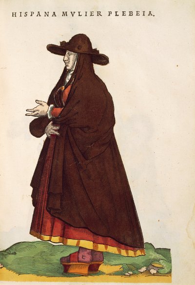 Uma camponesa espanhola. De Habitus praecipuorum popularum, por Jost Amman de Jost Amman