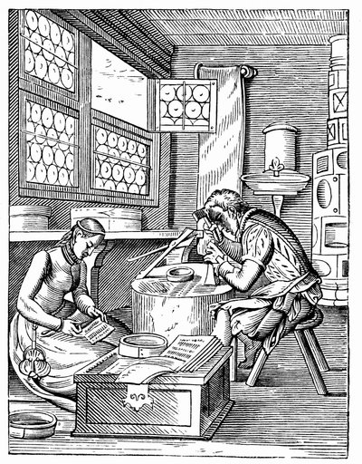 A Oficina do Fabricante de Fechos, século XVI de Jost Amman