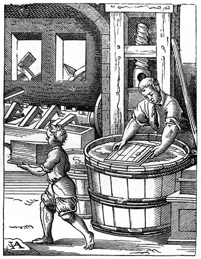 O fabricante de papel, século XVI, 1870 de Jost Amman