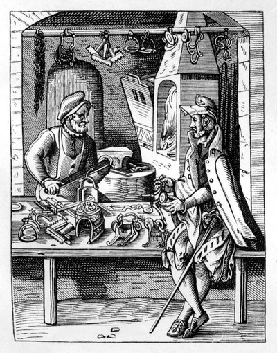 O fabricante de esporas, c1559-1591 de Jost Amman