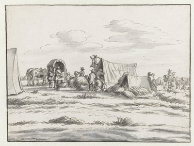 Vista de um acampamento do Exército de Willem III perto de Leuven de Josua de Grave