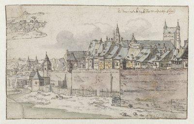 Vista das Paredes de Maastricht com o Onze-Lieve-Vrouwekerk no Fundo de Josua de Grave