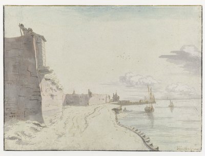 Vista do Waterschans Bulwark, Bergen op Zoom de Josua de Grave