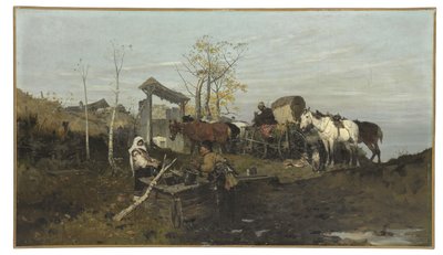 Conversa no poço, 1877 de Jozef Brandt