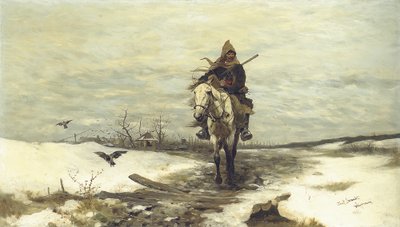 O caçador solitário, 1881 de Jozef Brandt