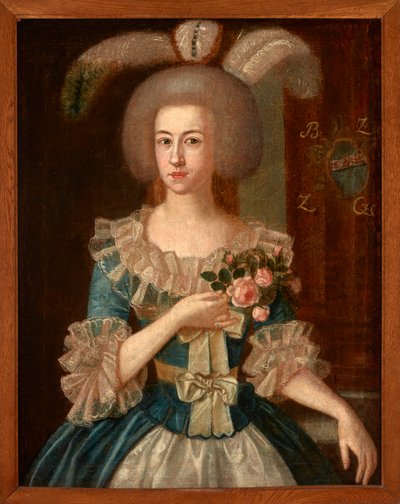 Retrato de uma mulher desconhecida. 1790-1805 (óleo sobre tela) de Jozef Faworski