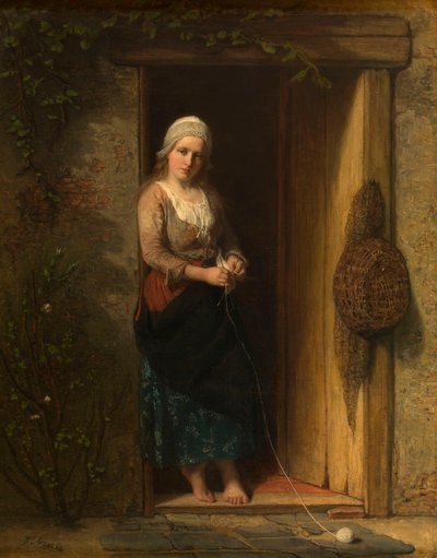 Ida, a filha do pescador à porta de Jozef Israëls