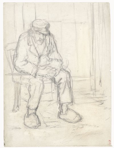 Velho camponês sentado de Jozef Israëls