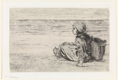 Rapariga junto ao mar de Jozef Israëls (signed by artist)