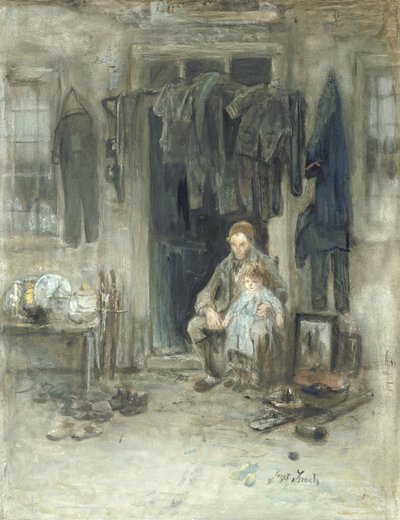 Filho do povo antigo de Jozef Israëls (signed by artist)