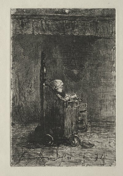 Bebê em sua cadeira de Jozef Israëls