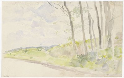 Grupo de árvores por uma estrada de Jozef Israëls