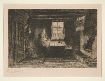 Mãe e filho no interior de Jozef Israëls