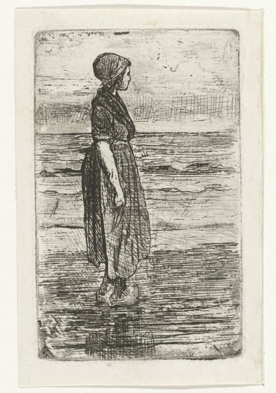 Mulher de pé na praia de Jozef Israëls