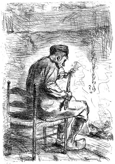 O fumante, c1880-1882 de Jozef Israëls