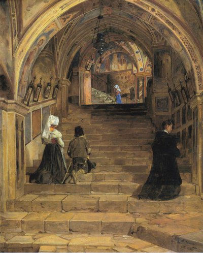 A Scala Santa no Mosteiro de San Benedetto, perto de Subiaco de Jørgen Roed